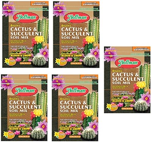 Hoffman 10410 Organic Cactus and Succulent Soil Mix, 10 Quarts (5-(Pack))