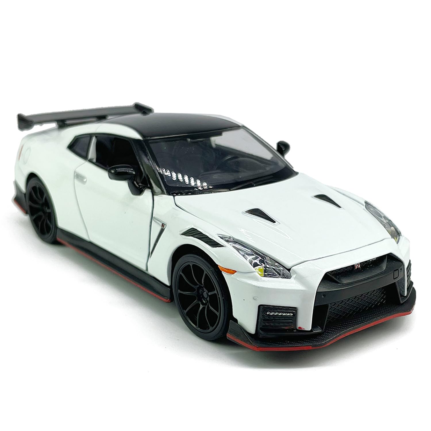 Photo 1 of 1:32 Scale 2023 GT-R Nismo (R35) Sports Car Model Toy Car Metal Diecast Toy Vehicle, Doors Open, Light Sound, Pull Back, Toys for Boys Kids Gifts, Men Collection, Home Office Décor, White