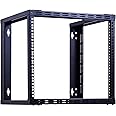 RackPath 9U Wall Mount Rack Open Frame 19in Server Equipment Rack Heavy Duty - 17in Depth