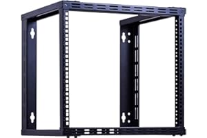 RackPath 9U Wall Mount Rack Open Frame 19in Server Equipment Rack Heavy Duty - 17in Depth
