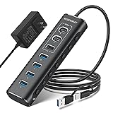 Powered USB Hub, Rosonway 7-Port USB 3.2/USB C Hub