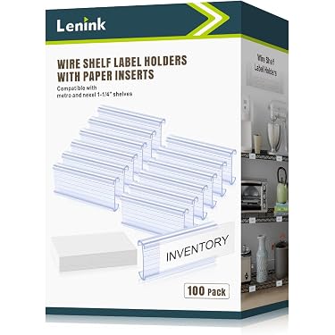 100 Pack Self-Adhesive Label Holders - 3x2.5 Inches, Long Side Opening, Peel & Stick