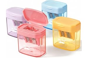 Mr. Pen- Pencil Sharpeners Manual, 4 Pack, Dual Hole, Colorful Handheld Pencil Sharpener, Compatible with Standard and Jumbo 