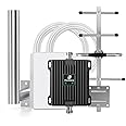 Cell Phone Signal Booster with Antenna Pole for Verizon and AT&T | Up to 4,500 Sq Ft | Boost 4G LTE 5G Signal on Band 12/13/17 | 65dB Dual Band Cellular Repeater with High Gain Antennas | FCC Approved