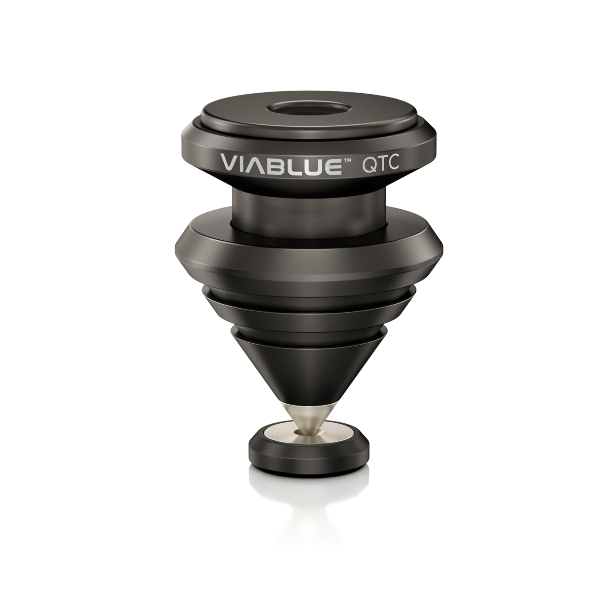 VIABLUE QTC Spikes with Disc Diameter 25 mm for Speakers, Subwoofers and Vibrating Devices Black