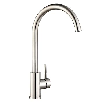 Amzdeal Küchenarmatur Spültischarmatur hoher Auslauf, 360 ° drehbarer Wasserhahn Küche Mischbatterie Spülarmatur, Spülbecken 