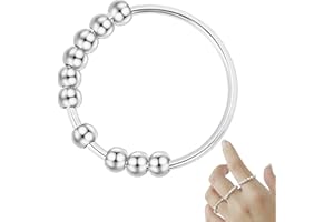 Hocegcuy Fidget Ring Anxiety Ring For Women Bead Ring, Anti Worry Ring Dainty Minimalist Ring Gift For Her, Fidget Spinning Rings for Men Stress Relief Fidget Toys