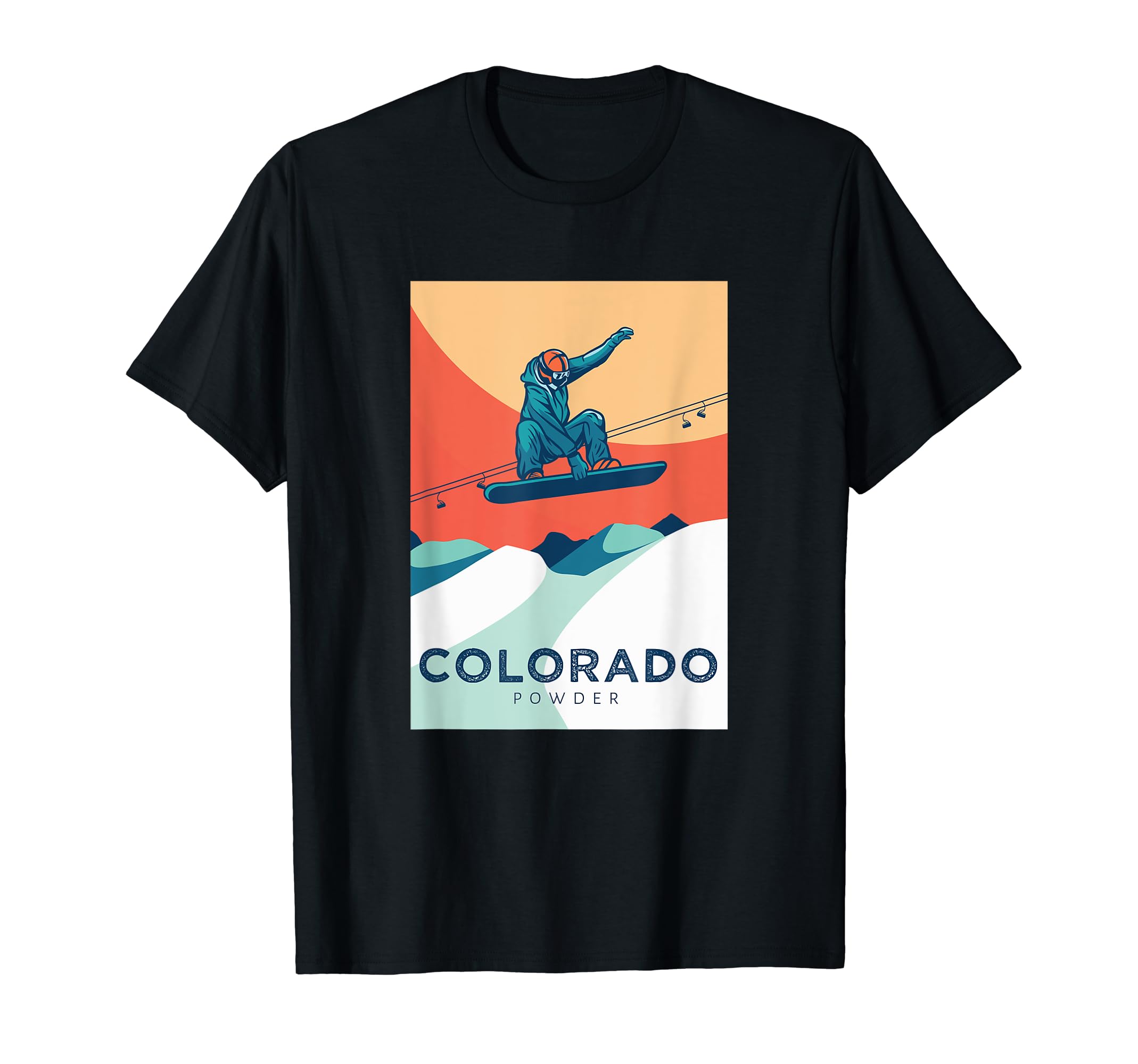 Ski Colorado Powder Snow Snowboard Skiing Winter Resort Gift T-Shirt