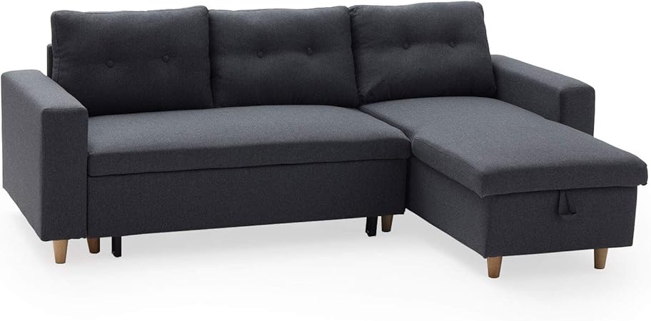 Happy Garden Canape D Angle Convertible Wade 3 Places Gris Chine