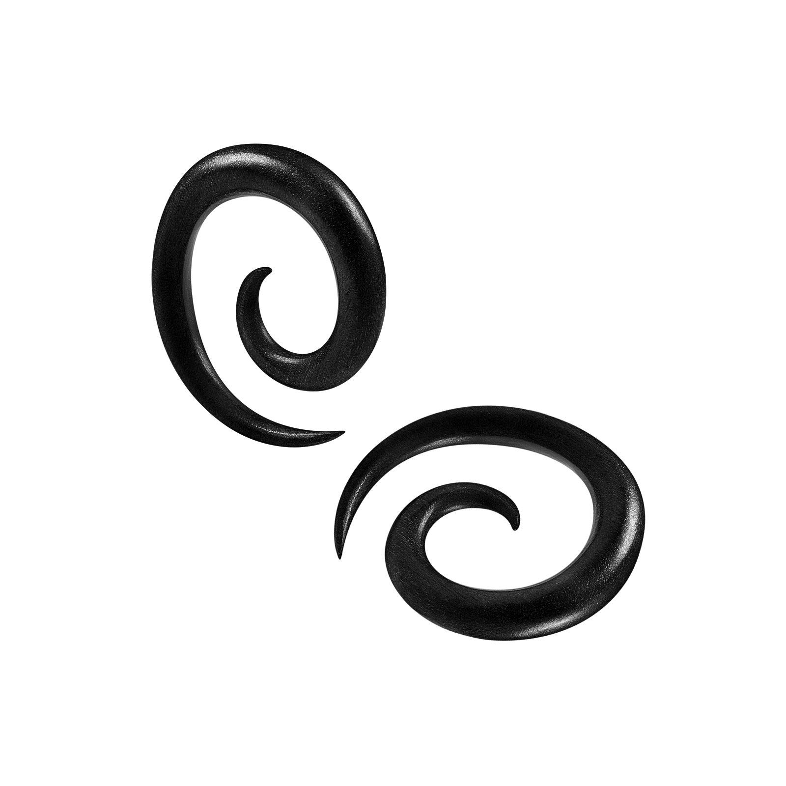 BanaVega 2PCS Wood 2g 6mm Flesh Areng spiral coil Ear Taper Earring Piercing Stretching Gauge Piercing Jewellery 5331