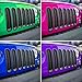 Danti Black Front Grill Mesh Grille Insert Kit fit for Jeep Wrangler Rubicon Sahara Jk 2007-2017 (7Pcs/Set)