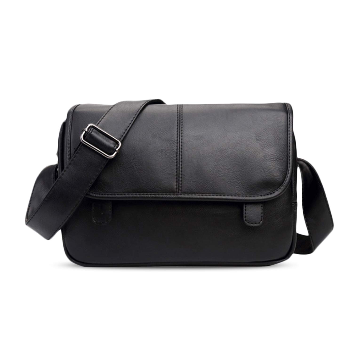 FANDARE Casual Shoulder Crossbody Bag Men Large Briefcase PU Work Bag Business Travel Messenger Bag Waterproof Satchel Purses Portfolio Manbag Teenager College Campus Satchel Bag Black