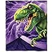 Dawhud Direct Dinosaur Blanket - T-Rex Fleece Throw for Kids and Adults, Plush Polyester, Vibrant Prehistoric Design, Cozy for Bedtime, Couch Cuddling, and Room Decor - Easy to Maintain - 50