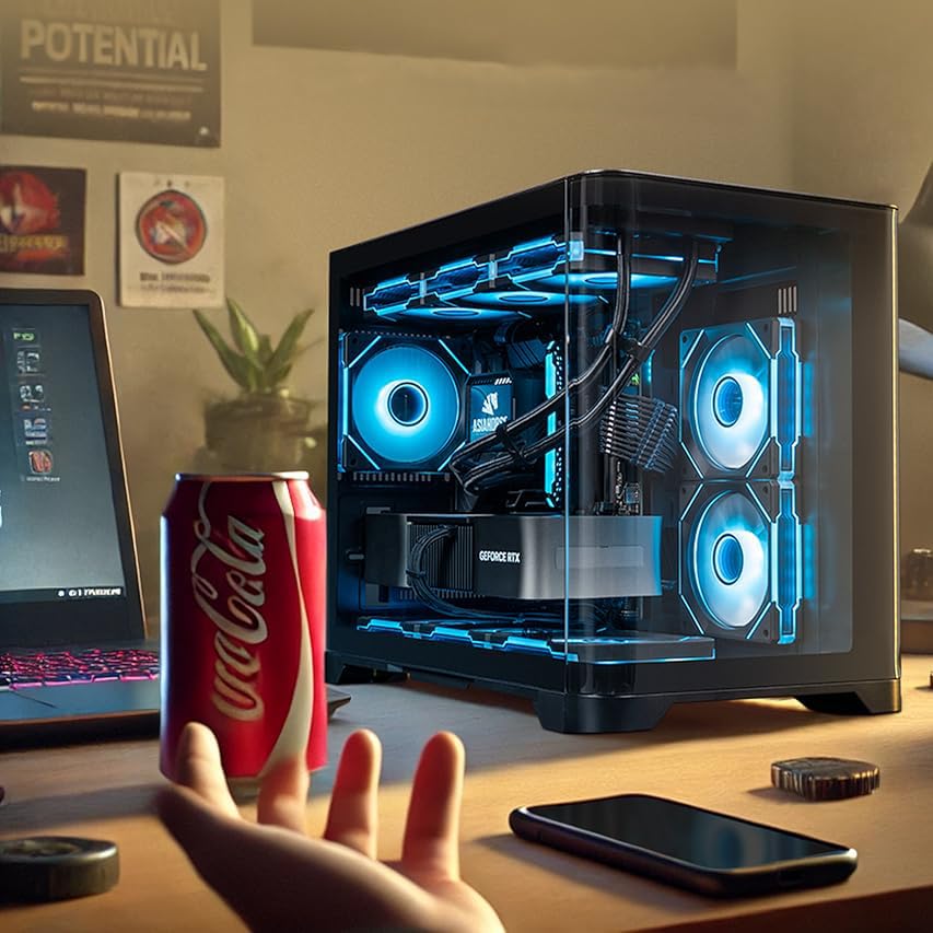 AsiaHorse AMICI-5GT RGB PC Fans, Infinity Mirror ARGB Fans HDB Bearing Fan Speeds Up to 1800 RPM with 24 LED Lights, Reverse Blade Fan Compatible Motherboard Aura SYNC (Not Wireless Connection)