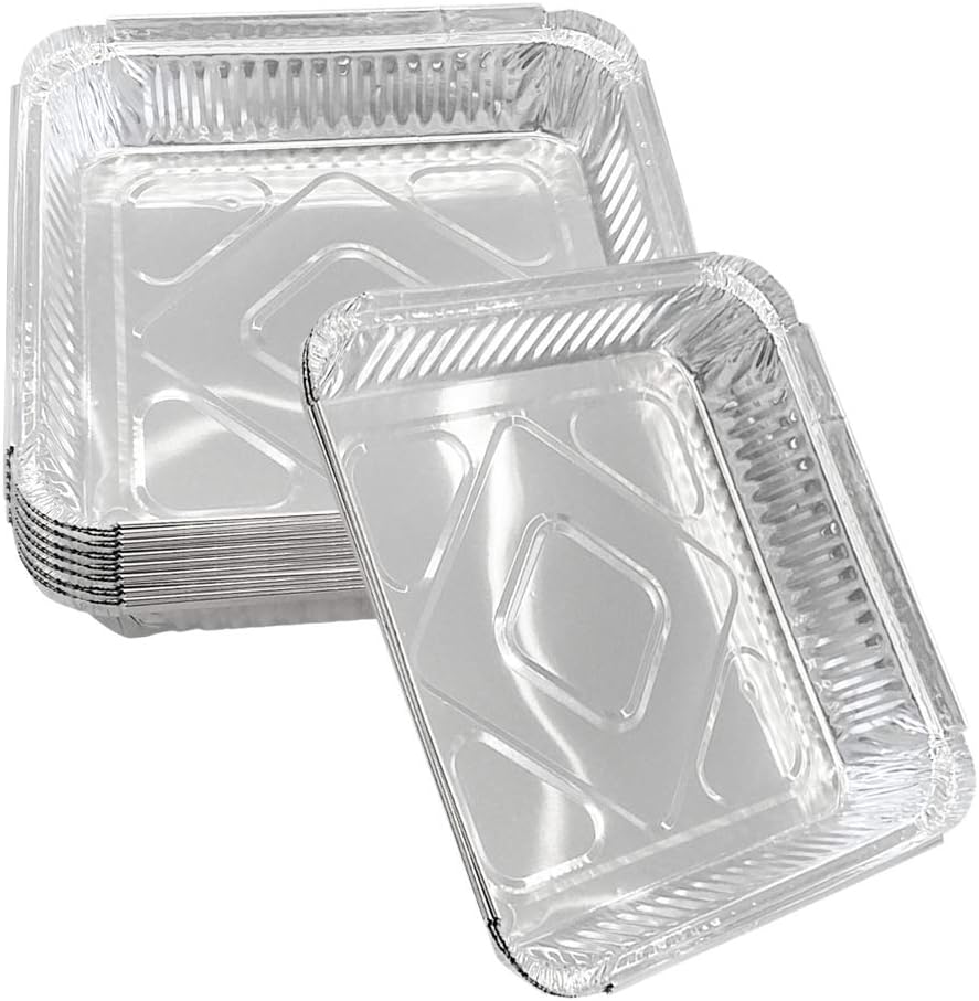 Aramatinc 25PCS with Lids Large Disposable Aluminium Foil Trays 9x9