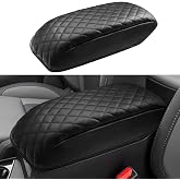 INTGET Center Console Cover for 2025 2026 Subaru Ascent Accessories 2019-2024 2020 2021 2022 2023 Car Leather Middle Armrest Arm Rest Box Lid Seat Cover Protector(Black with Cushion, 2019+)