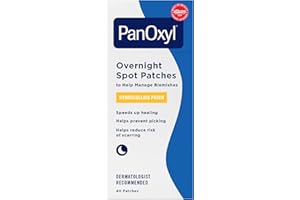 PanOxyl PM Overnight Spot Patches, Advanced Hydrocolloid Healing Technology, Fragrance Free, 40 Count Pack of 1