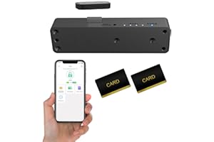 Cabinet Lock NFC RFID Card eLinkSmart Slim Hidden Drawer Lock for Child Safety Cupboard Door Liquor File Kitchen Pantry Furniture Double-Layer Drawer No Drilling Required Black