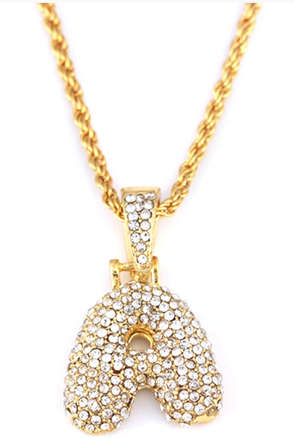 ookmngft Ladies Necklace Bubble Letters Pendant Chain for Women Gold