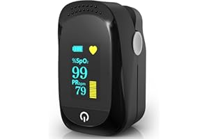 Pulse Oximeter(C101A2), Fingertip Pulse Oximeter - SpO2 & Pulse Rate Monitor with Dual-Color OLED, Rotatable Display, Portabl