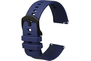 Anbeer Silicone Watch Band 16mm 18mm 20mm 22mm 24mm 19mm 21mm Quick Release Rubber Watch Straps for Men Women,Stainless Steel Buckle