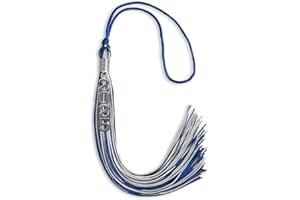 Endea Graduation Mixed Double Color Tassel with Silver Stacked Date Drop (Royal Blue/Silver, 2025)