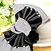 So Beauty Women's Rhinestone Pleated Bowtie Snood Hair Net with French Barrette for Buns Black