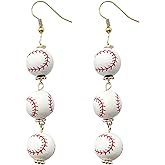 Baseball Earrings Sports Ball Shape Dangle Earrings Baseball Bat Drop Earrings for Women Baseball Fan Jewelry Gifts