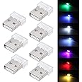 NON-SQUARE Mini USB Car Light, 7 Pack Universal Portable USB Atmosphere Light DC 5V Smart USB LED Car Interior Lighting kit f