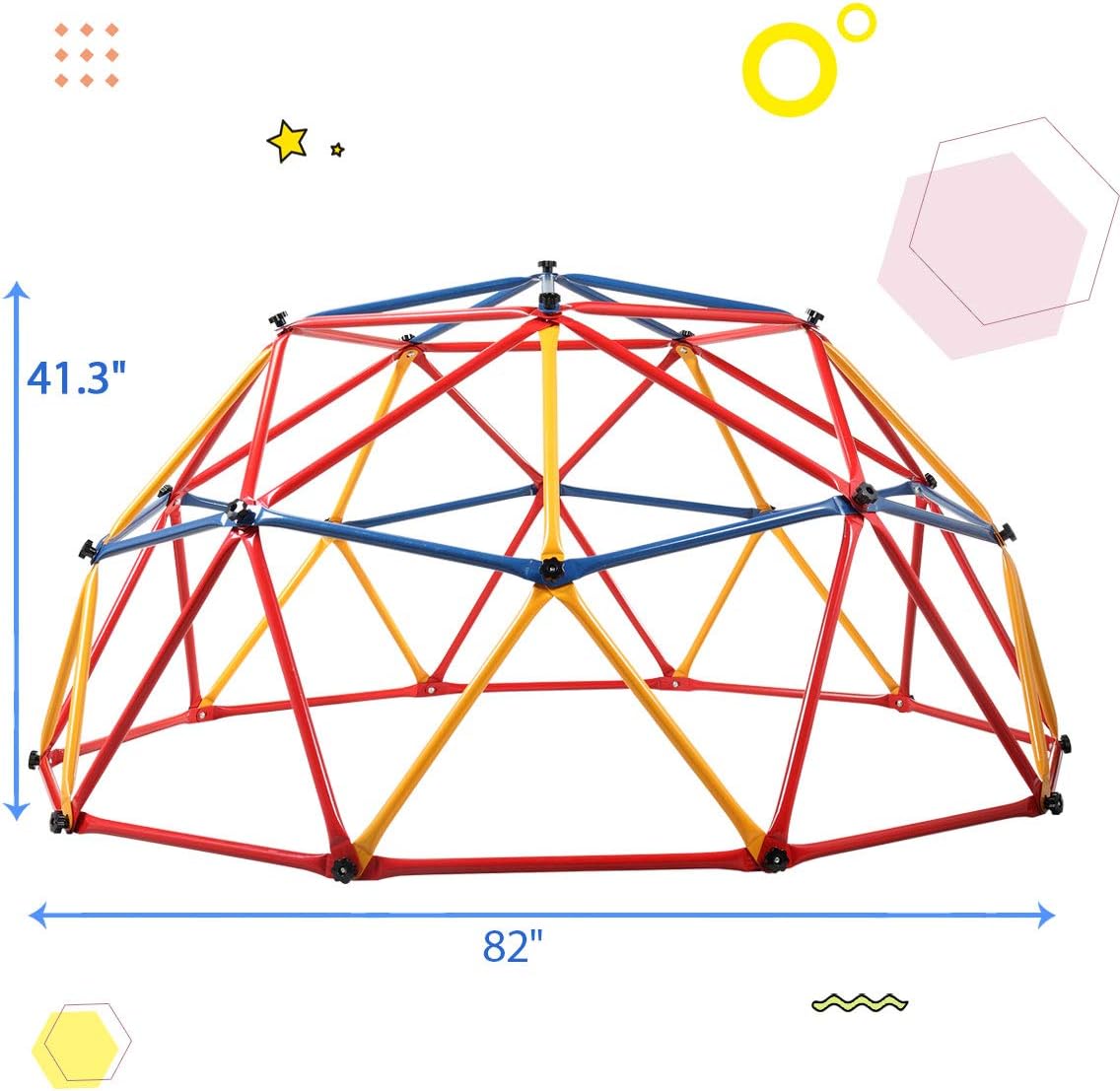 JAXPETY New Indoor Outdoor Dome Climber Playground Children Kid Swing Set Climbing Frame Backyard Gym Develop Confidence: Toys & Games