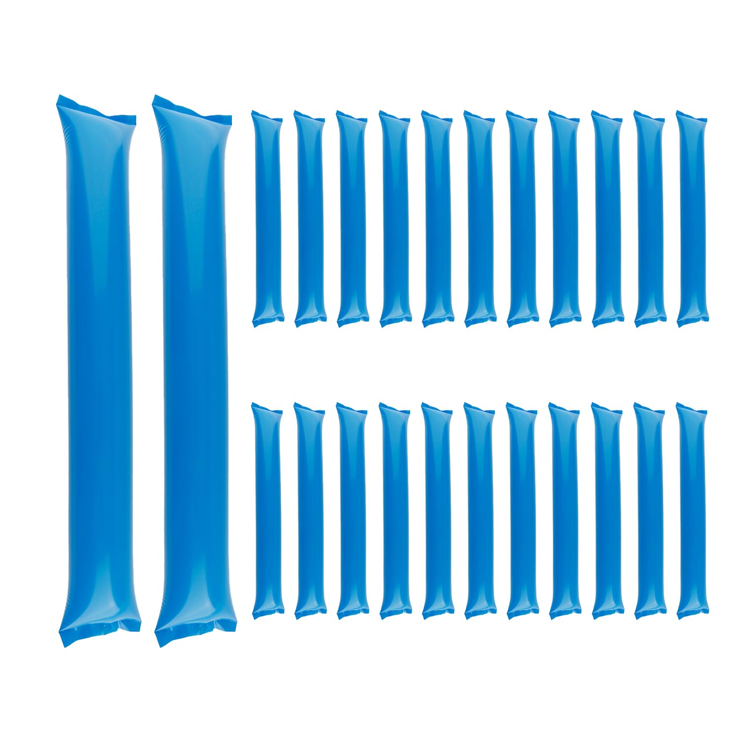 Bojueshaw 24pcs Inflatable Thunder Sticks,Team Spirit SticksPlastic Boom Cheering Noisemakers for Sports Games & Parties(Blue)