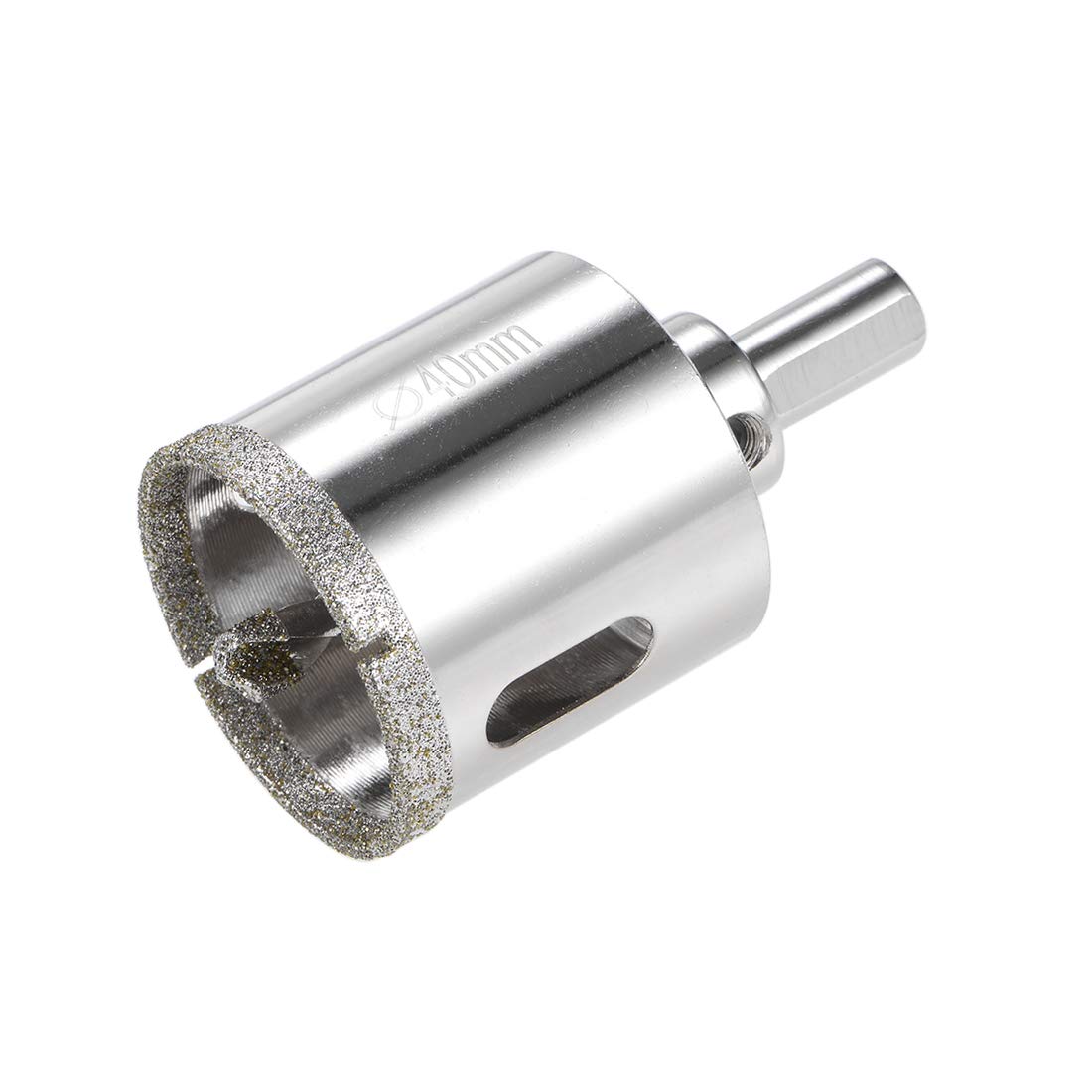 sourcing map Diamond Drill Bit 40mm Glass Hole Saw Core Drill Bit with Spotting Drill Bit for Ceramics Porcelain Tile Bottles Pots Brick