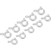 uxcell Spring Ring Clasps, 80Pcs 6/5mm Stainless Steel Round Close Spring Ring Clasps Connectors for DIY Necklace Bracelets Jewelry Making, Silver