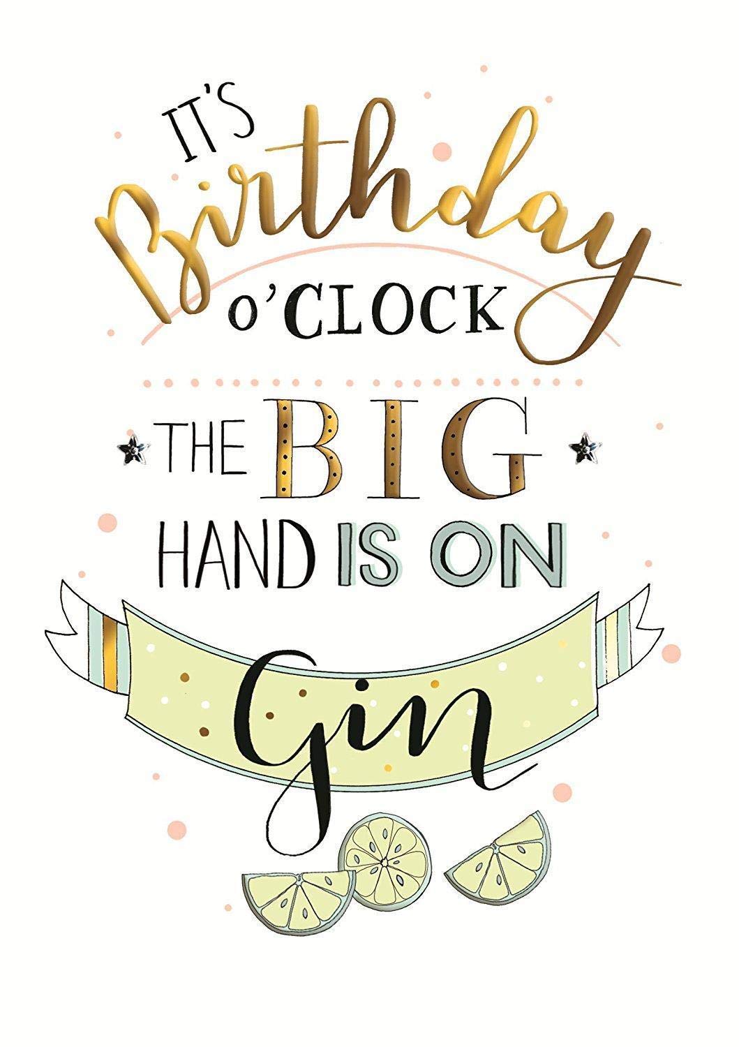 Gin O'Clock Birthday Greeting Card Inspired by Second Nature Cards