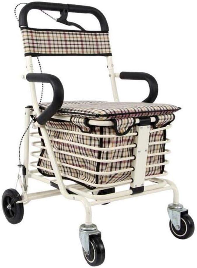 lun Transport Chair and Roller Combo, Lightweight Aluminum Frame Seat, Chair, Suitable for Shopping, Storage, Adult, Child Rest,A,Storage