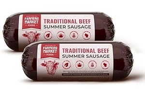 DELI DIRECT Farmers Market, Gluten Free, Keto, Paleo, Low Sodium, Zero Sugar, Summer Sausage Gift Set, 2-Pack, Traditional Beef