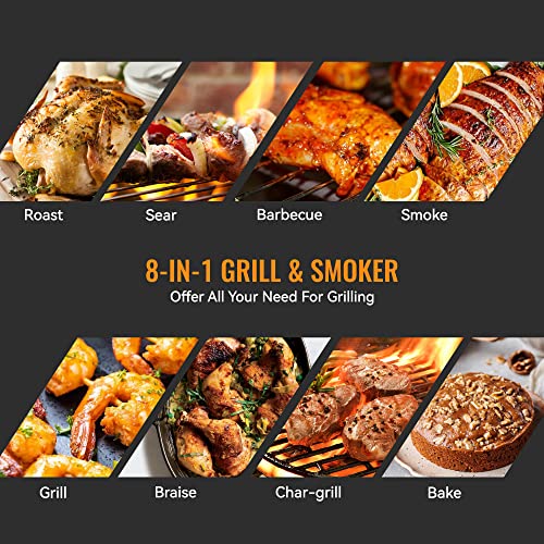 Z GRILLS Wood Pellet Smoker Grill, 8 in 1 BBQ Grill for Outdoor Cooking