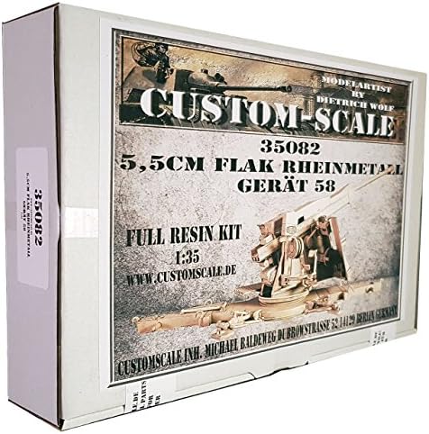 CustomScale 1:35 5.5 cm Flak Rheinmetall Device 58 AA Gun Resin Model Kit #35082