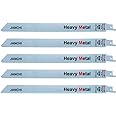 Heavy Duty Metal Cutting Reciprocating Saw Blades, 12-Inch 14TPI M42 Bi-Metal +8% Cobalt Reciprocating Saw Blade for Thick Metal Fast Straight Cutting, Solid Pipes, Profiles 5-Pack