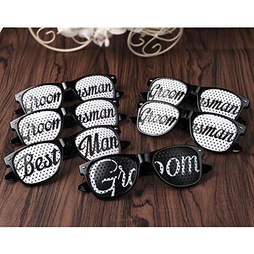 Aerwo Groom Party Wedding Sunglasses 6 Pack Perfect Favor Wedding
