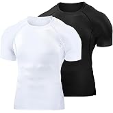 Towintec Men's Compression Shirts Workout Sports Short Sleeve Running Tops Cool Dry Tight T-Shirt Baselayer Gym Undershirts