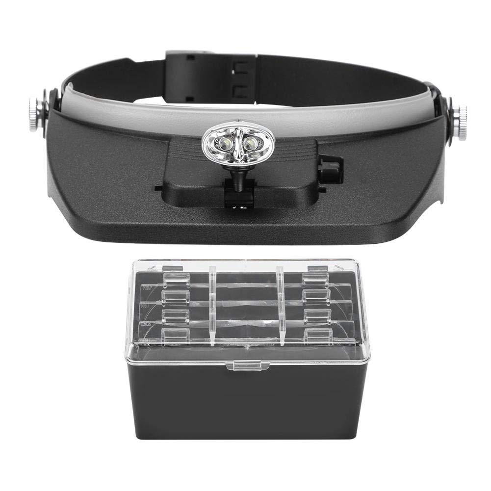 LED Bee Moving Head Light Magnifier, Head-Mounted Magnifying Mirror Lens Magnifying Glass Beekeeping Equipment