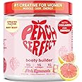 Peach Perfect Creatine Monohydrate Powder, Pink Lemonade, Glute Builder Creatine for Women with Collagen, BCAAs, 5g Vegan Micronized Creatine per Serving, for Energy, Muscle Support, 30 Servings