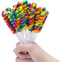 Picture of Twisty Lollipop, Rainbow Twist Lollipops Individually Wrapped Bulk, Kid's Lollipops Candy for Birthday, 12g Mixed Fruit Flavor 30 Pack