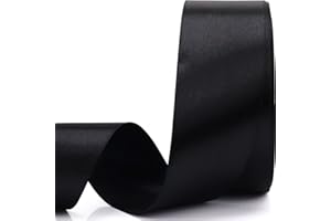 Nsilu 1-1/2 inch, Black Ribbon for Gift Wrapping 50 Yards Perfect Wedding Party Wreath Sewing DIY Hair Accessories Decoration Floral Hair Balloons Other Projects