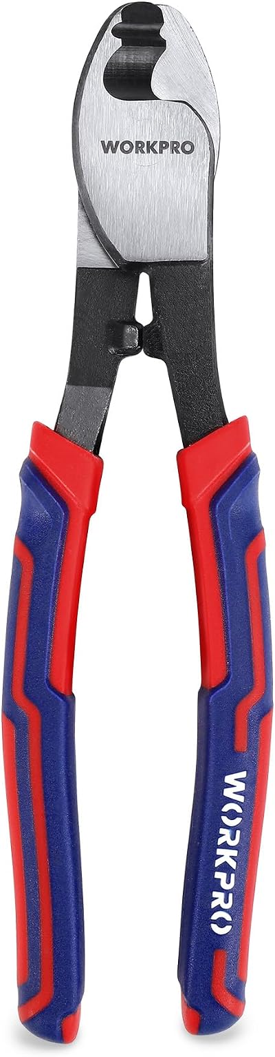 WORKPRO 8 Inch Cable Wire Cutters Cr-V Steel Pliers Anti-Slip Handle