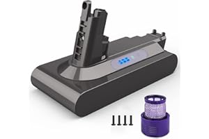 YABER 6000mAh V10 Battery Replacement 25.2V Battery for Dyson Cyclone V10 Animal V10 Absolute V10 Motorhead V10 Fluffy V10 Total Clean SV12 Cordless Stick Vacuum Cleaner with V10 Filter