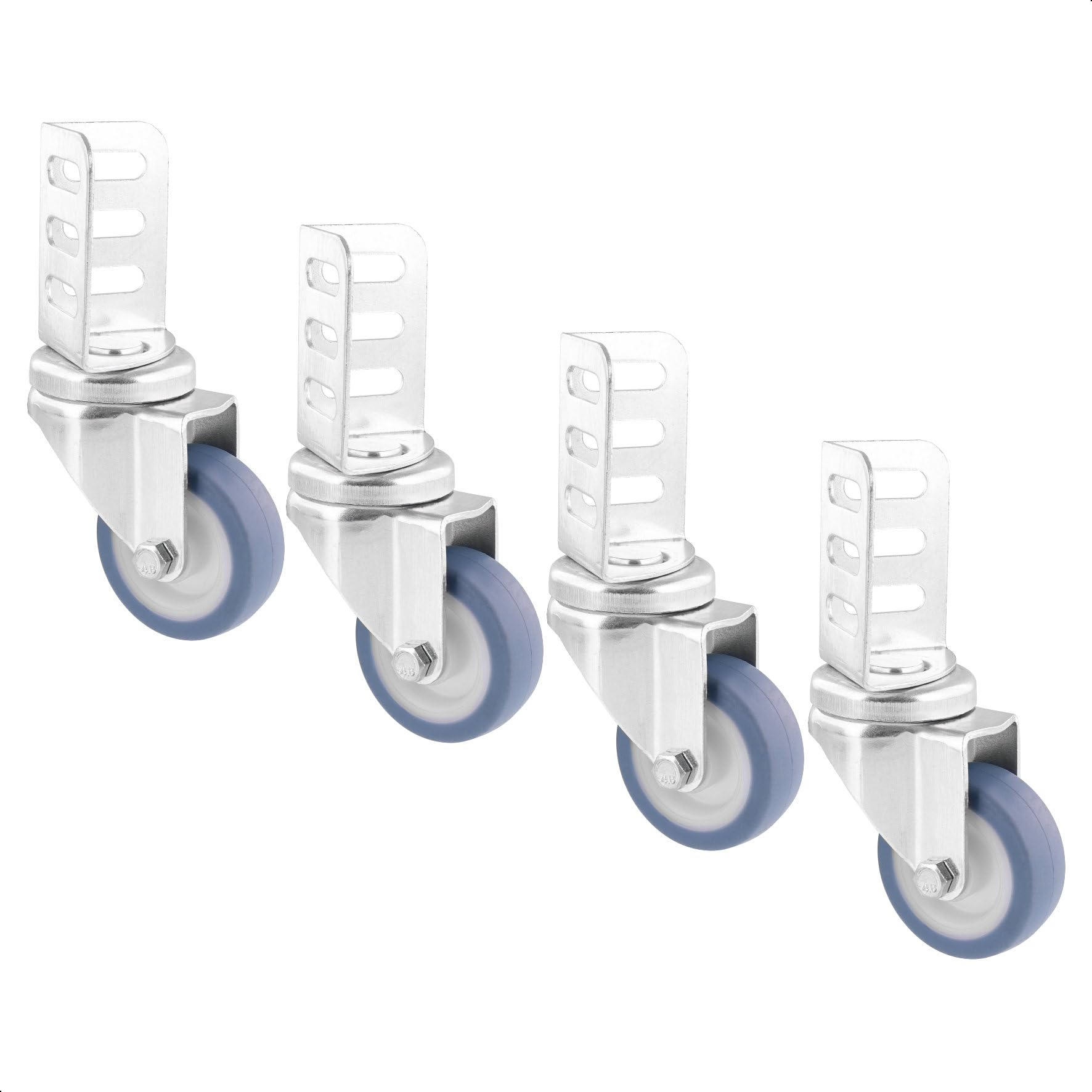 WAGNER Design - Swivel castors for GreenBOX Light raised bed from GreenFAMILY 4pcs. set - galvanised steel, screw- on angle, soft tread, diameter Ø 50 mm, load capacity 50 kg/castor - 02315000