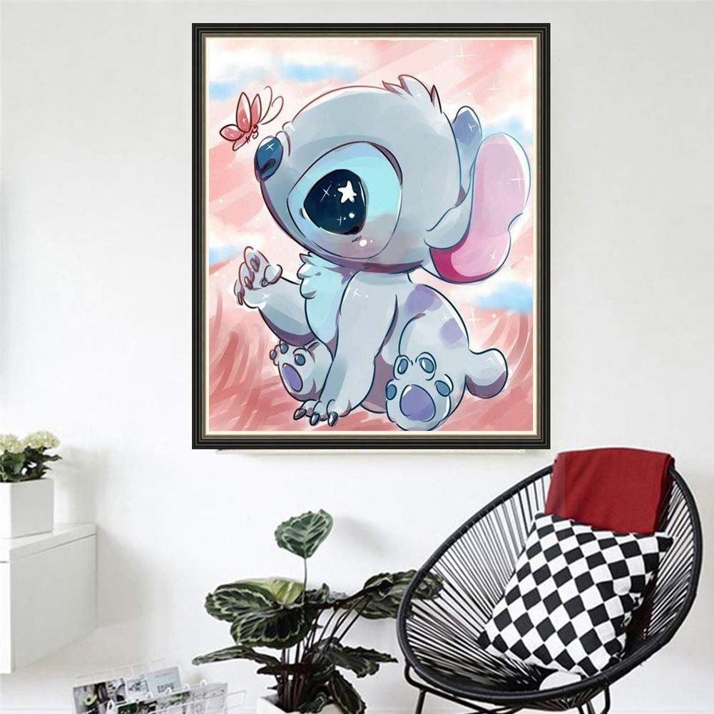 5D DIY Full Drill Diamond Painting Kit, Rhinestone Painting Kits for Adults and Children Embroidery Arts Craft Home Decor Cartoon Anime Series14 x 18 inch (Stitch, 35x45cm)