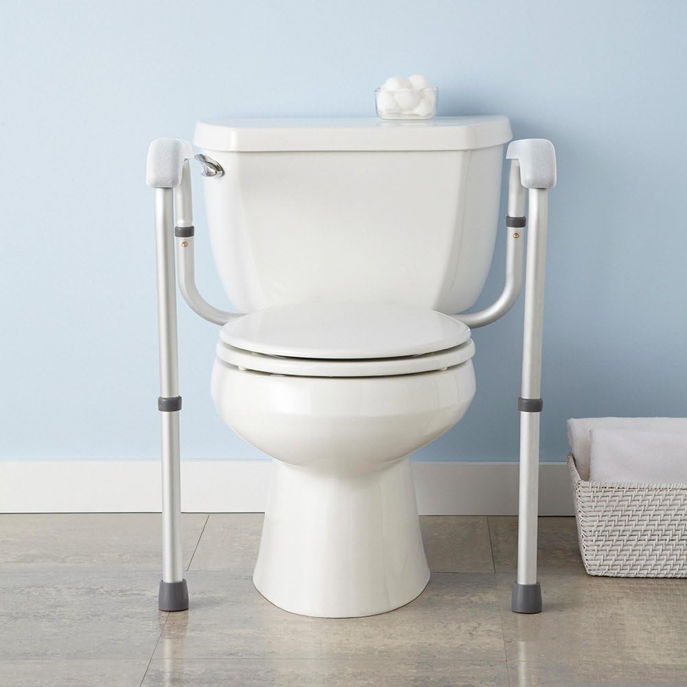 AW Adjustable Toilet Safety Frame Rail 375lbs Grab Bar Support Assist for Elderly Seniors Handicap Disabled: Home & Kitchen
